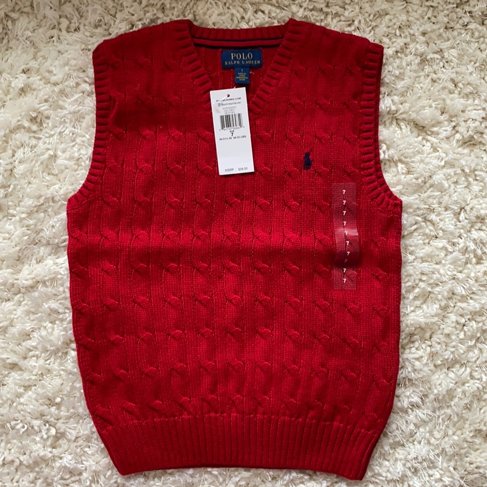 Polo Cable Knit Vest - NWT